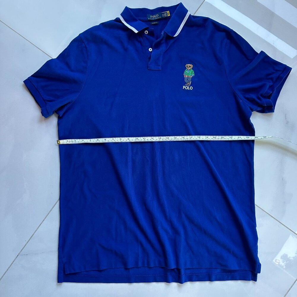 Ralph Lauren | Bear Polo Shirt | XXL | Classic Fit | Royal Blue | 100% Cotton - Picture 11 of 16